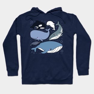 Cute Whales illustration Hoodie